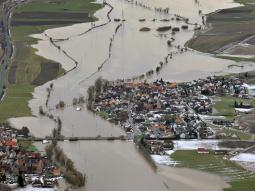 Hochwasser bei Schauerheim