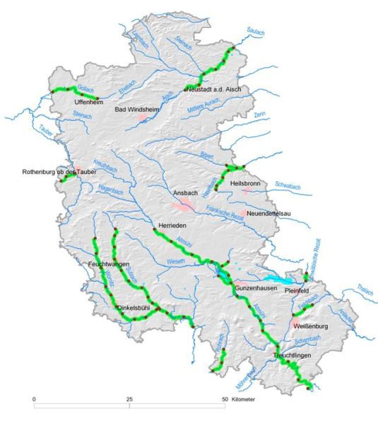 Gewässerentwicklungskonzepte im Zuständigkeitsbereich des Wasserwirtschaftsamtes Ansbach