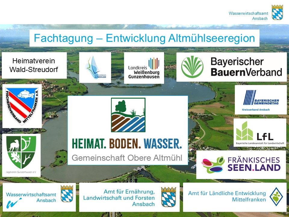 Abbildung 1: Fachtagung zur Entwicklung der Altmühlseeregion, Logos der teilnehmenden Fachverwaltungen und Universitäten