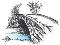 Zeichnung der alten Aischbrücke